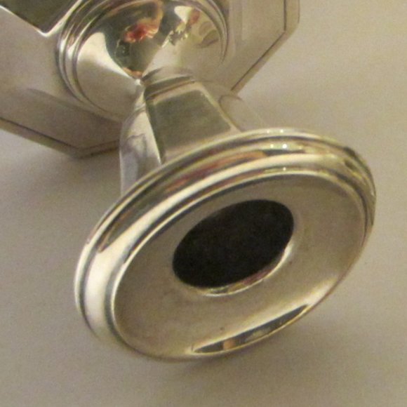 Ellis Barker England Silver Candle Holders Pair Marked Symbolized - Picture 10 of 12